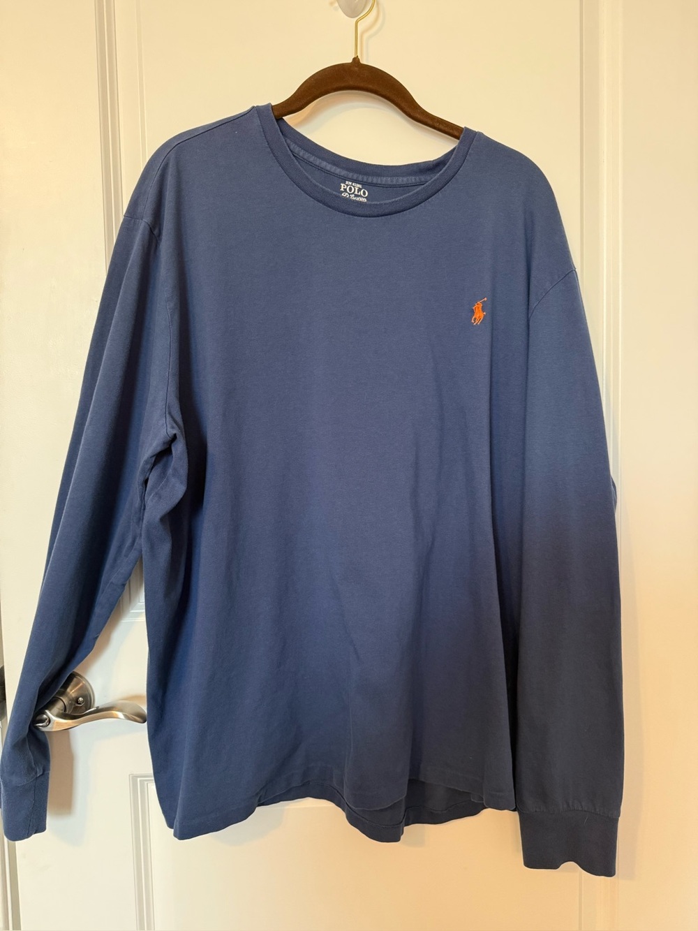 Polo Ralph Lauren Men’s Blue Long Sleeve T-Shirt Pony Logo Cotton XXL
